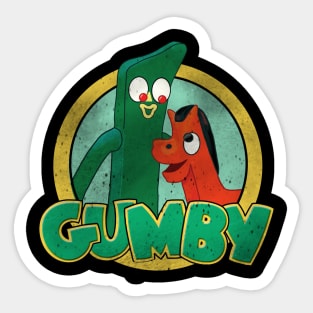 Retro Green Character and Pony Sticker